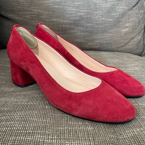Kate Spade red suede block heel women’s shoe size 8.5 - Picture 2 of 15